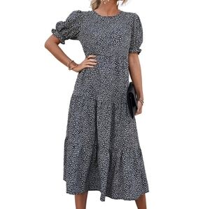 Pretty Garden Prairie dress Leaopard Print